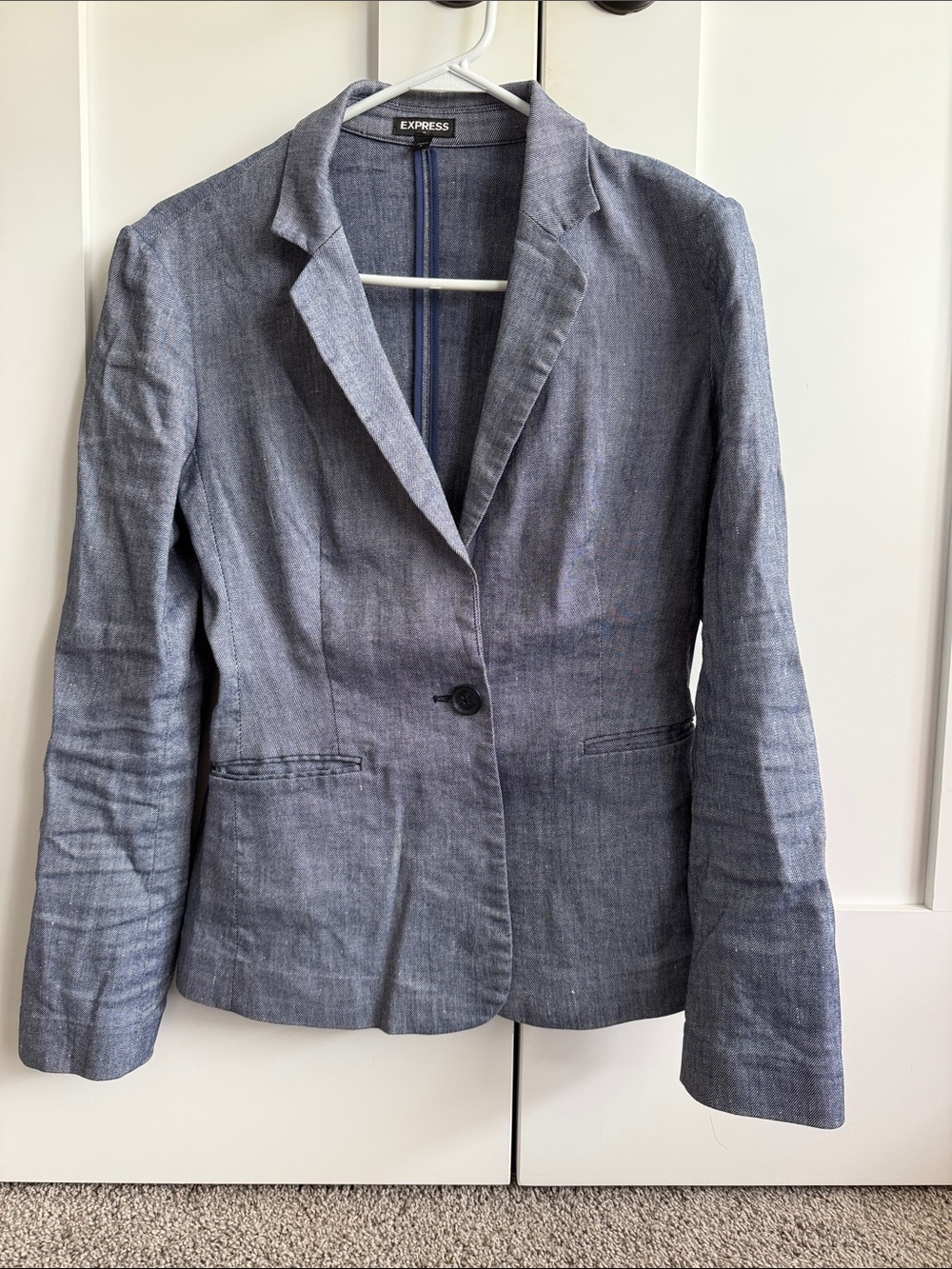 Express Women's Blue Single-Button Blazer and pants